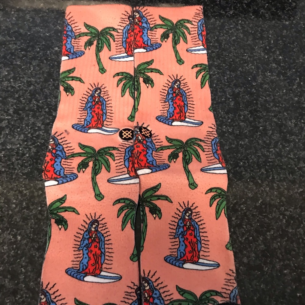 Stance Socks Bodega Jesus/PalmTree Peach/Grn Large